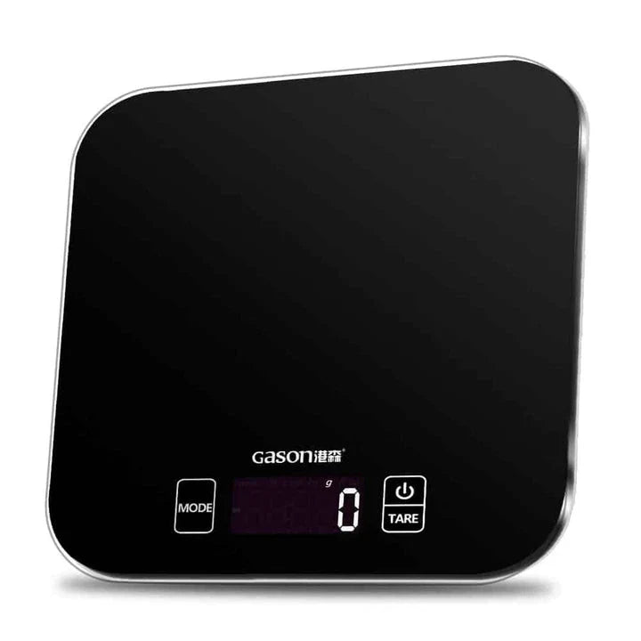 Compact white electronic kitchen scales with digital display for precise meal preparation