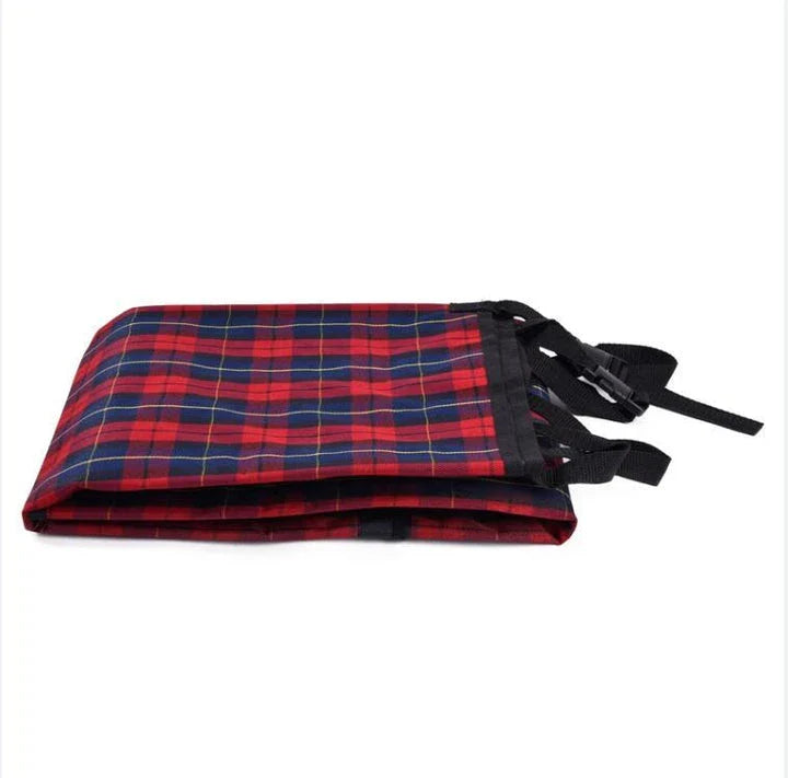 Stylish plaid pattern car seat cover for dogs, made of durable nylon to protect car upholstery