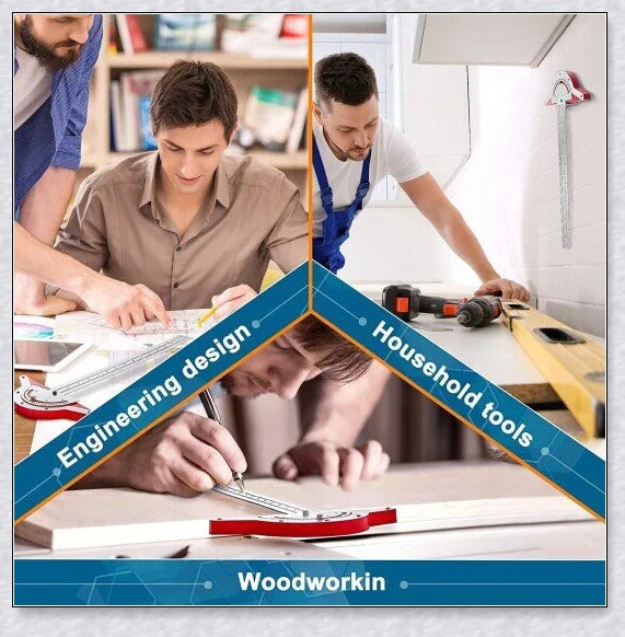 Precision Woodworkers Edge Ruler with adjustable angle, spring-loaded indexing system, and etched laser scale for accurate measurements in woodworking projects.