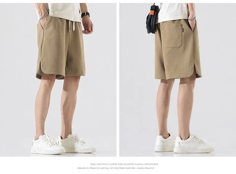 Premium British-made knitted sports shorts in a variety of classic colours, featuring an elastic waistband and loose, comfortable fit.