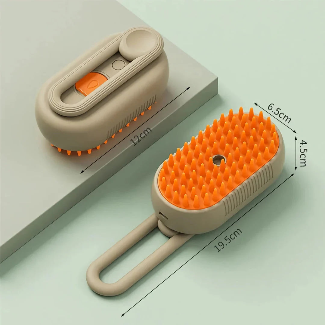 Premium 3-in-1 electric pet grooming brush with self-cleaning mechanism and soothing spray, suitable for cats and dogs