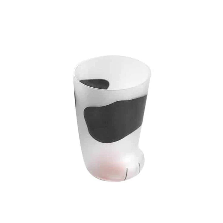Charming cat paw shaped glass mug with a generous 301-400 ml capacity, perfect for enjoying your favourite hot beverage