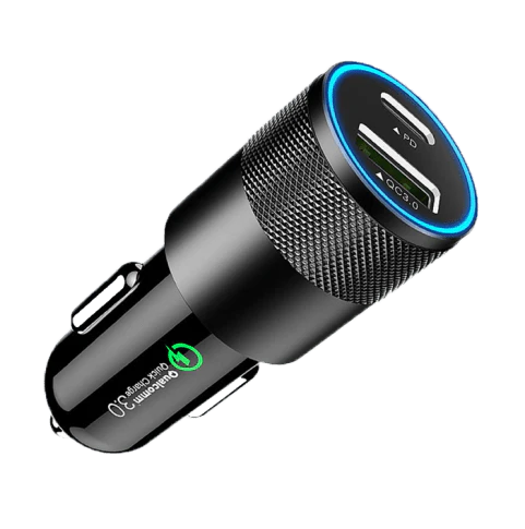 Dual PD & Type-C USB Power Adapter with Rapid Charging Capabilities for Smartphones, Tablets, and Other Devices
