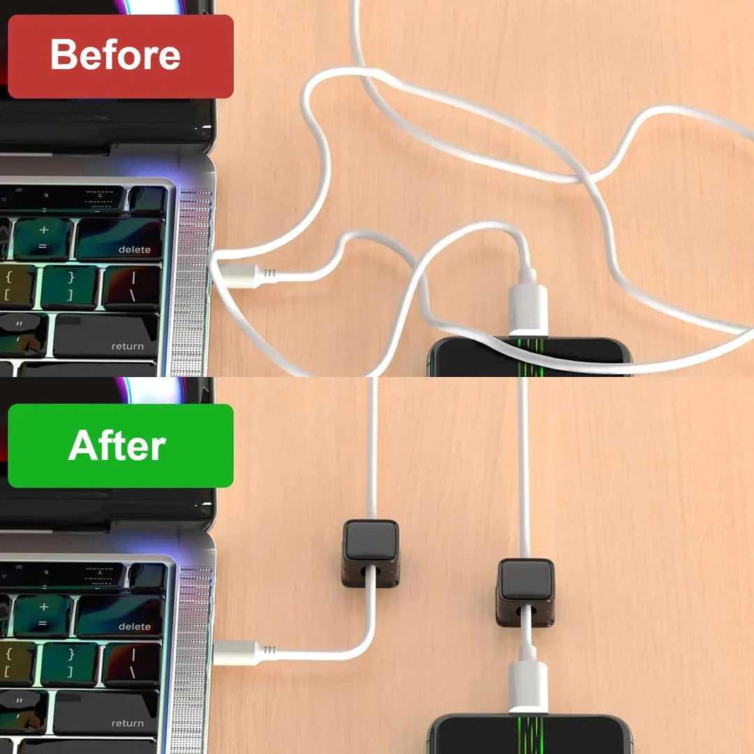 Adjustable magnetic cable clips organizer with strong adhesive for easy cable management