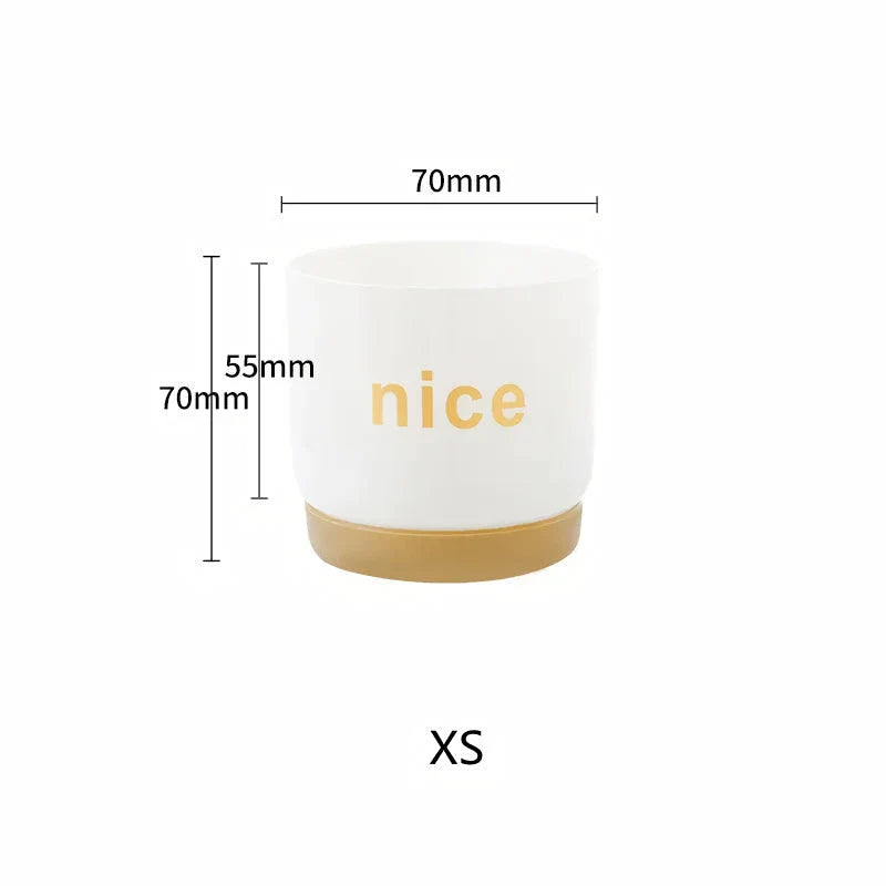 Stylish self-watering planters in various sizes for indoor plants, succulents, and flowers