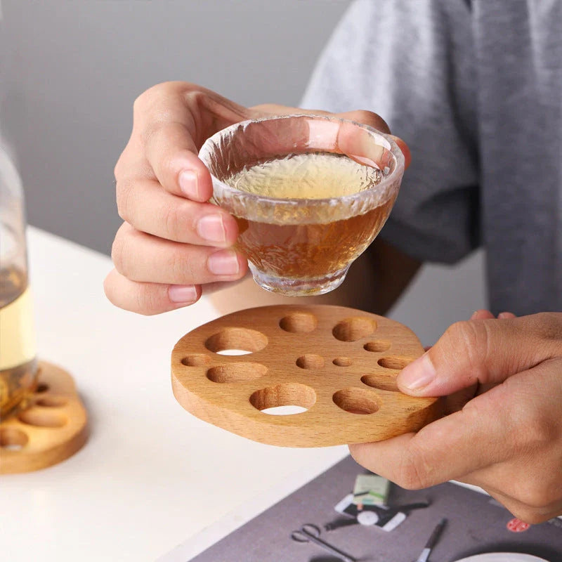 Beechwood Lotus Root Coaster - Elegant and Heat-Resistant Table Accessory