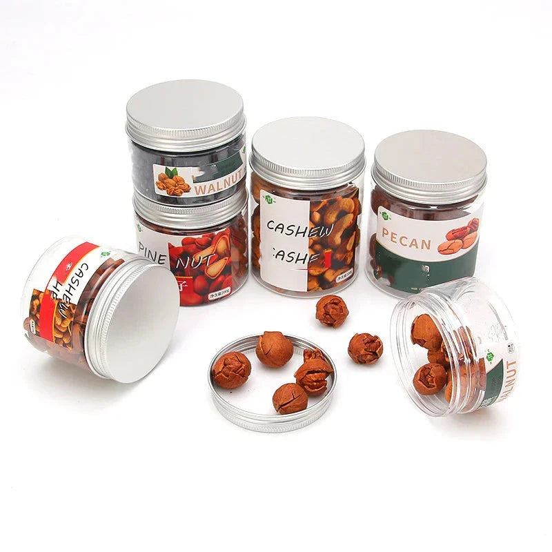 Premium 10-piece set of clear plastic storage jars with aluminium lids for organising cosmetics, food, and household items