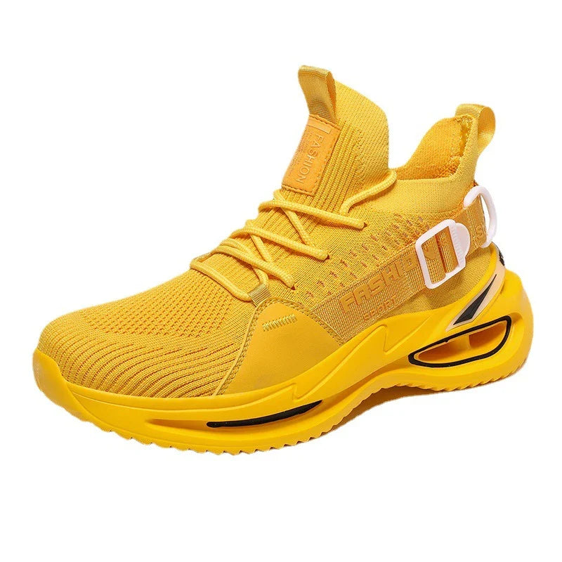 A pair of modern, lightweight Korean men's sports shoes in a variety of colours