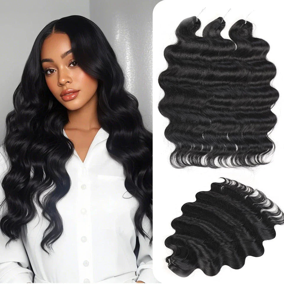 Premium 24-inch body wave crochet hair extensions in ombre blonde shade
