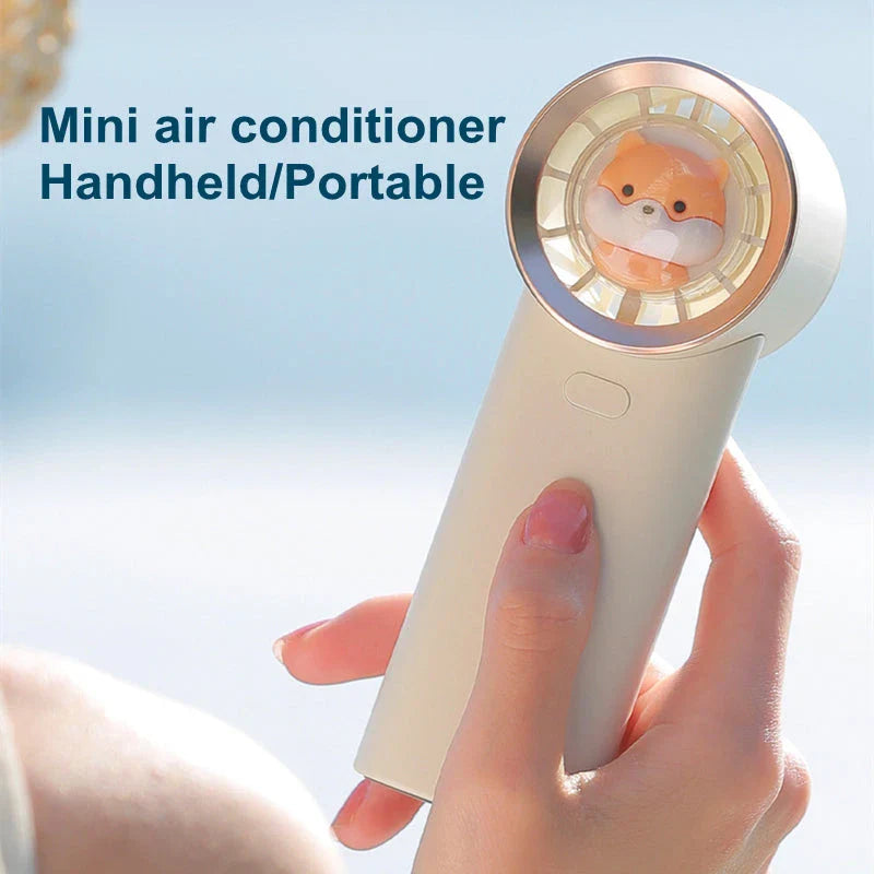 Charming Squirrel Mini Pocket Fan with Handheld and Stand Functions, 3 Wind Speeds, and Long-Lasting Battery Life
