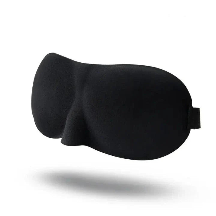 Premium 3D contoured sleep mask with soft memory foam for undisturbed, comfortable sleep