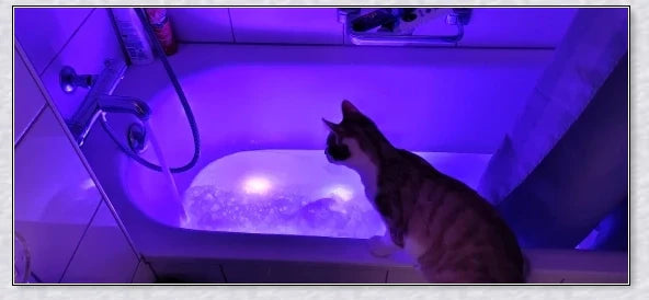 Submersible colour-changing LED pool lights with magnetic and suction cup mounting for easy installation