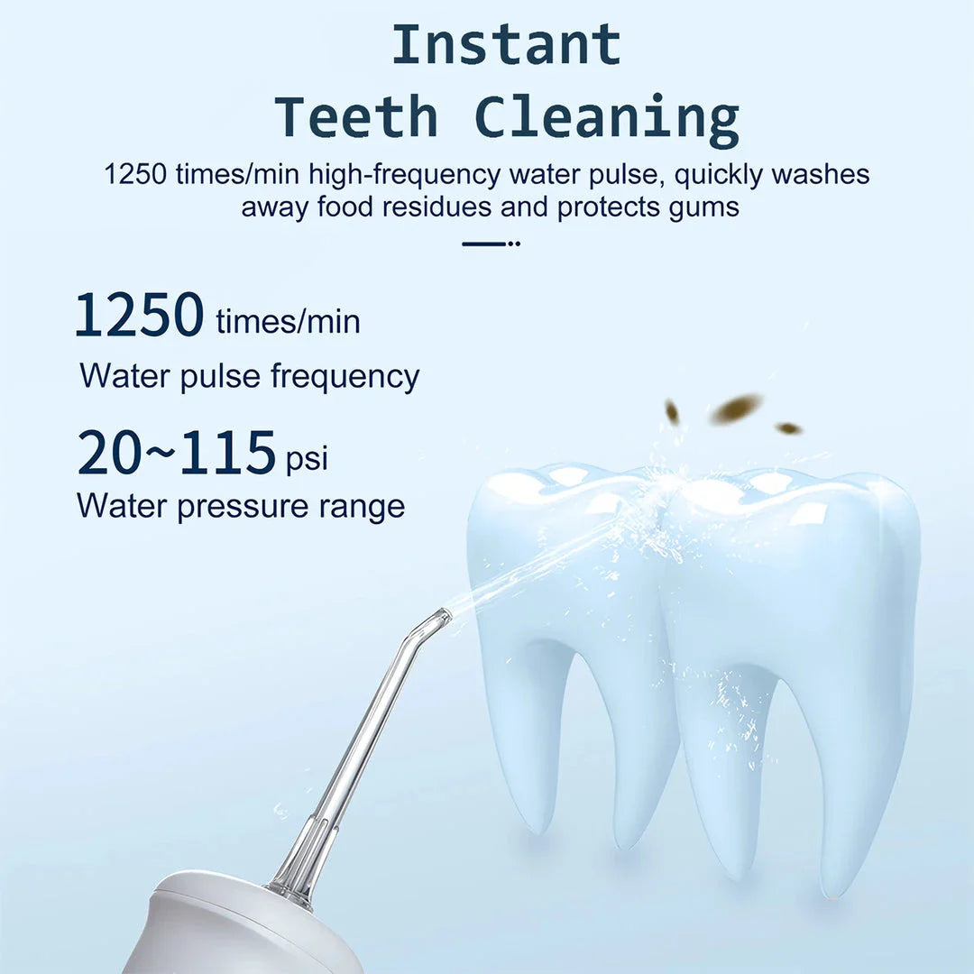 Cordless Water Flosser with 3 Cleaning Modes, Detachable Tank, and Replaceable Nozzles for Improved Oral Hygiene