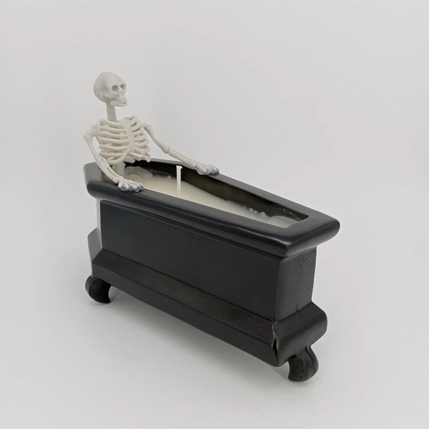 Meticulously crafted resin and wax Bubble Bath Skeleton Halloween decoration with enchanting details