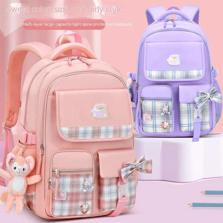 Charming children's backpack with cartoon design, ample capacity, and lightweight nylon construction