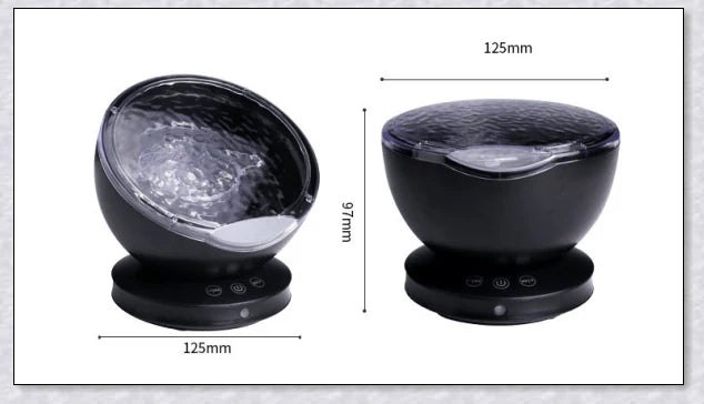 Soothing ocean wave LED projector creates a calming, spa-like atmosphere for relaxation and sleep