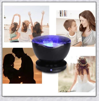 Soothing ocean wave LED projector creates a calming, spa-like atmosphere for relaxation and sleep