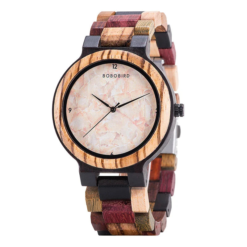Premium handcrafted wooden watch with a minimalist, elegant design and a round dial