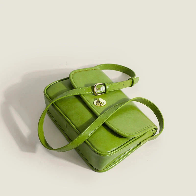 Trendha Flap Square Shoulder Bag in Black, Brown, and Green colours with a vintage-inspired design and secure button closure