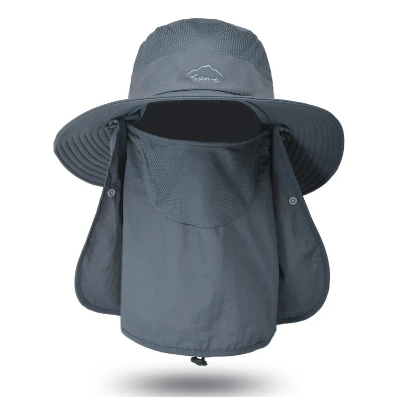 Summer QuickDry UV Protection Fisherman Cap with Face and Neck Cover for Outdoor Adventures