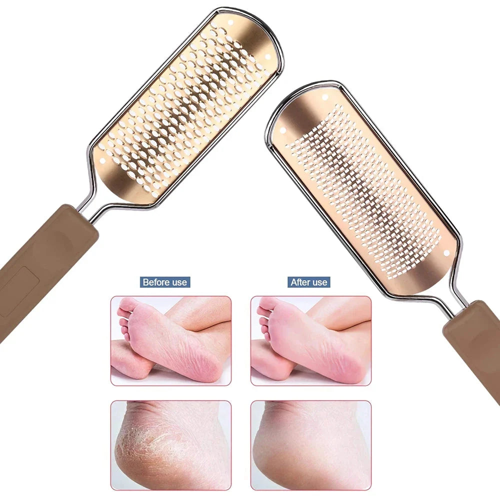 Professional Foot File Rasp for Callus Removal - Durable Stainless Steel Construction with Elegant Golden Finish