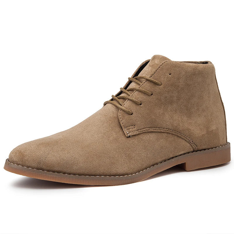 Sophisticated British-style pointed toe leather boots for men in a variety of sizes