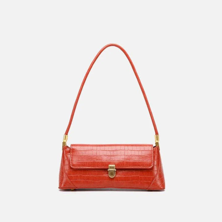 Stylish Trendy Shoulder Bag with Crocodile Pattern, Made of Premium PU Material for Versatile British Fashion