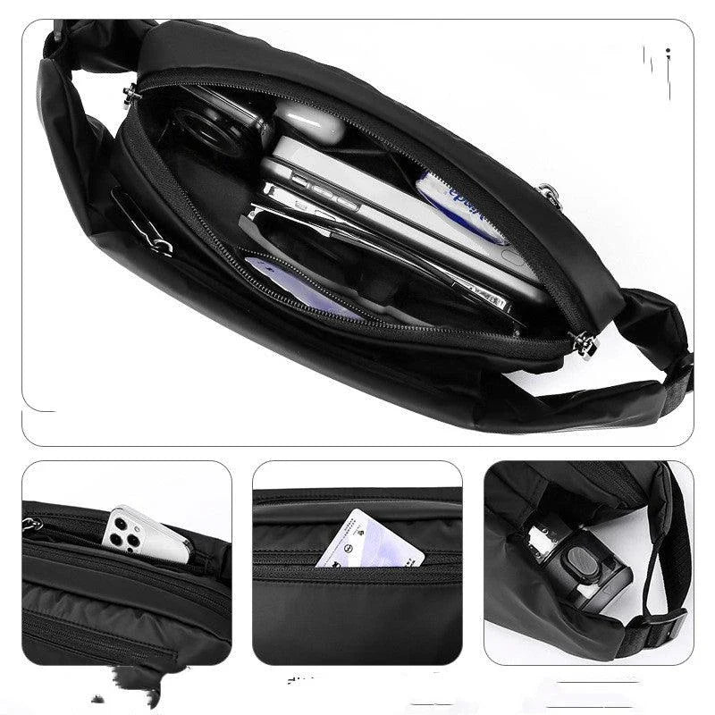 Stylish nylon one-shoulder backpack with zip closure and comfortable strap for professional work attire