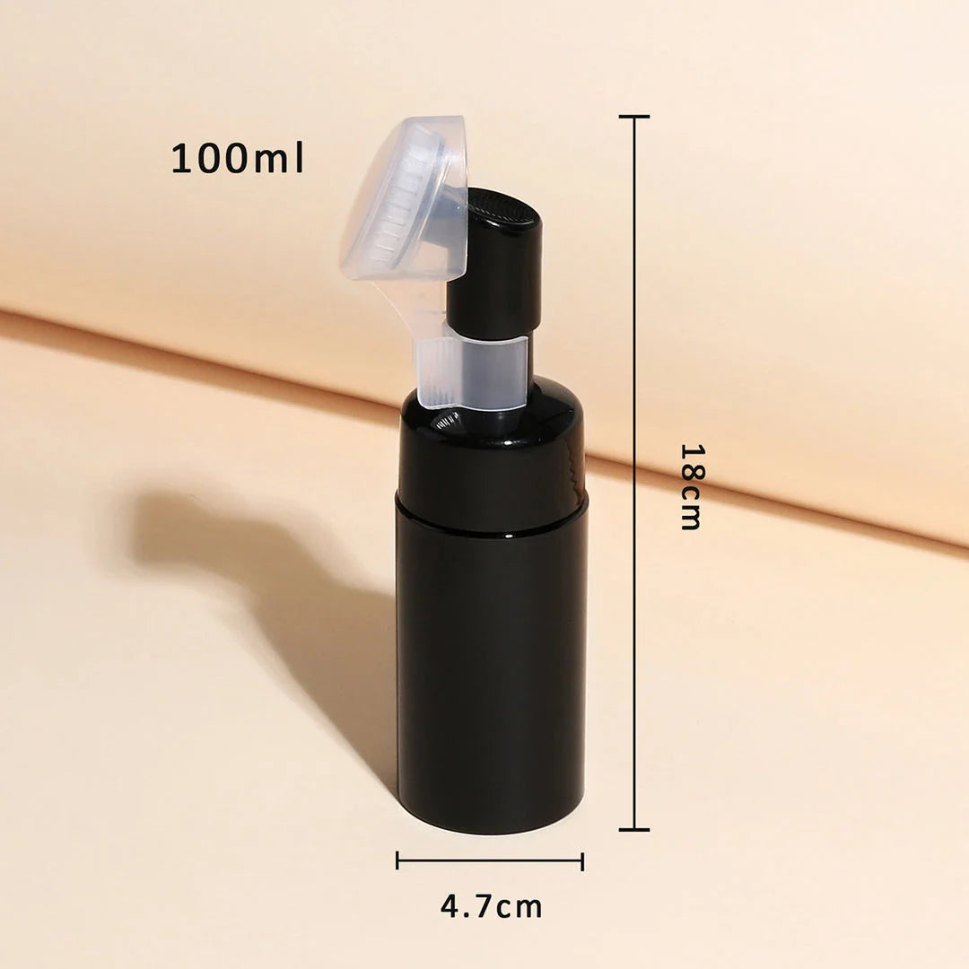 100ml Premium Foam Cleanser Bottle with Integrated Brush Pump Dispenser for Customisable Skincare Routines