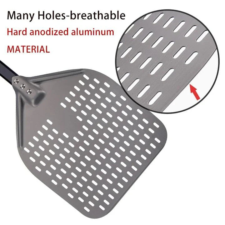 Premium Hard Anodized Aluminium Pizza Peel with Ergonomic Handle and Extra-Large Surface Area for Home Baking