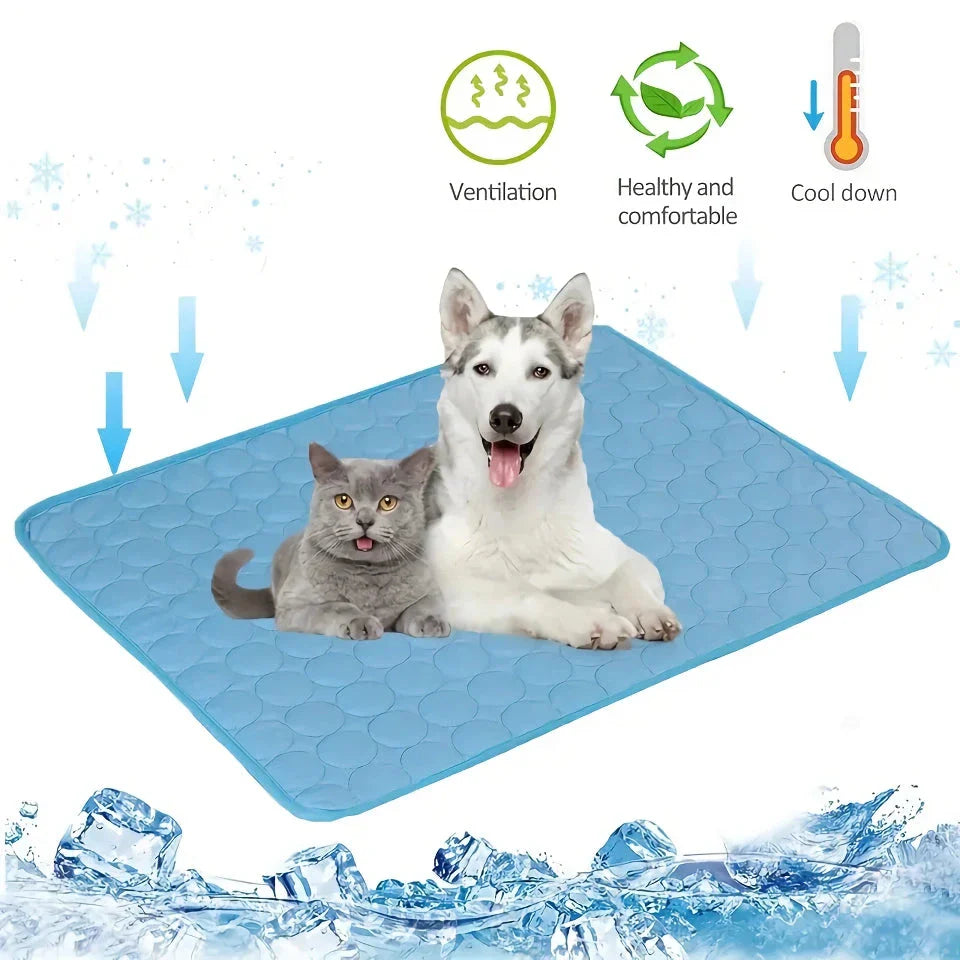 Extra large self-cooling mat for pets, perfect for keeping dogs and cats cool and comfortable during hot UK summers