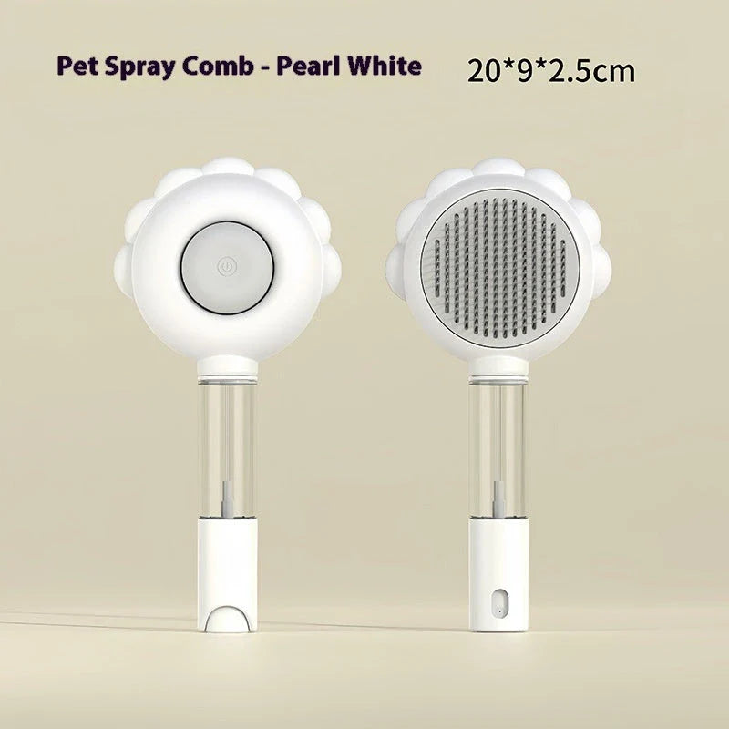 Premium 2-in-1 Self-Cleaning Pet Grooming Brush and Comb with curved comb teeth and ergonomic, non-slip handle for efficient and gentle grooming
