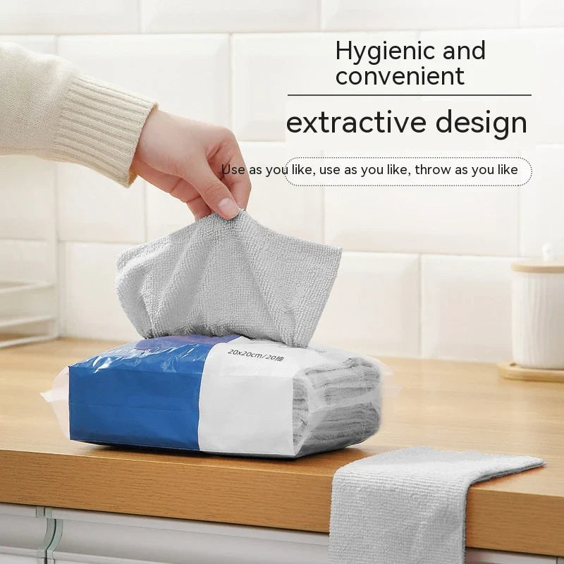 Disposable grey microfibre cleaning cloths for efficient, streak-free cleaning on various surfaces