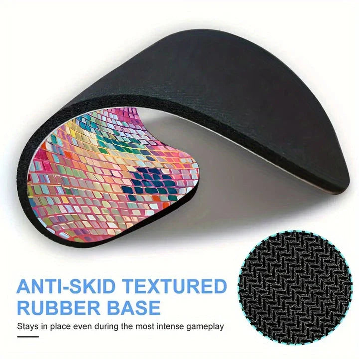 Vibrant pink disco ball pattern mouse pad for a stylish and functional desk accessory