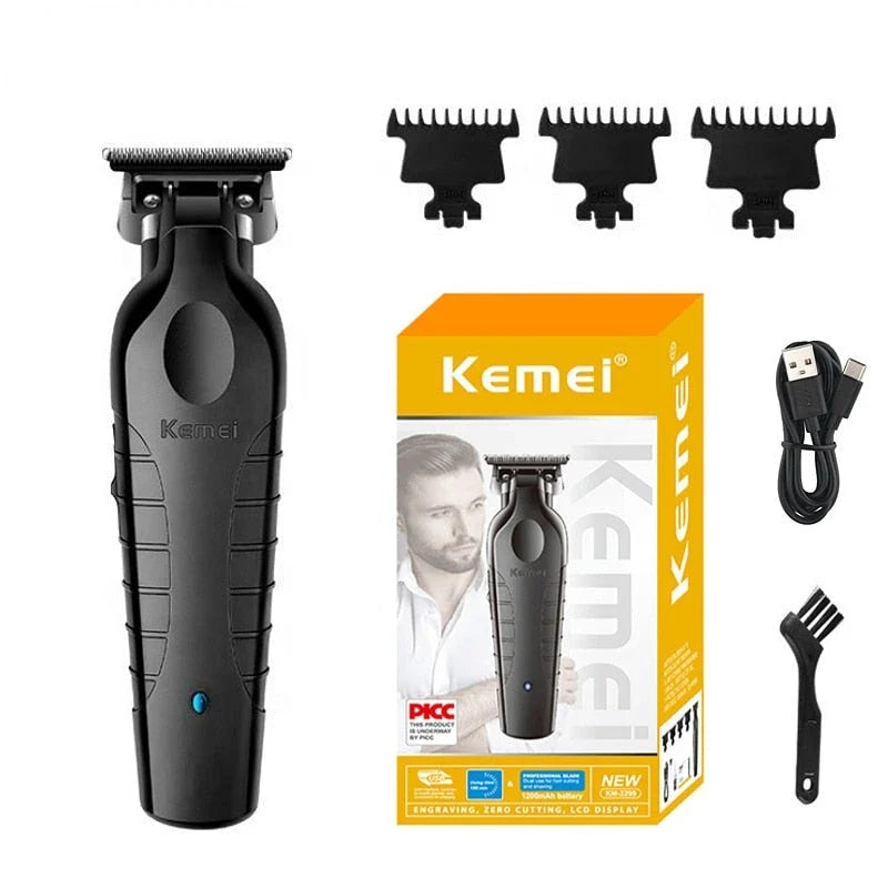 Professional hair trimmer for men with USB charging and ultra-close 0mm cutting capability