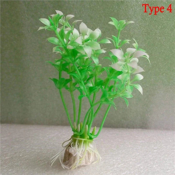 Vibrant multicolour artificial aquarium plants in various styles and sizes