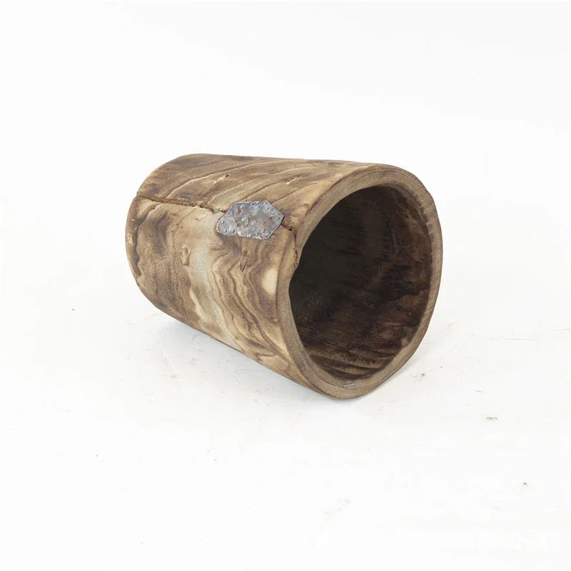 Handmade wooden flower pot and vase in a modern, minimalist design made from sustainable willow wood