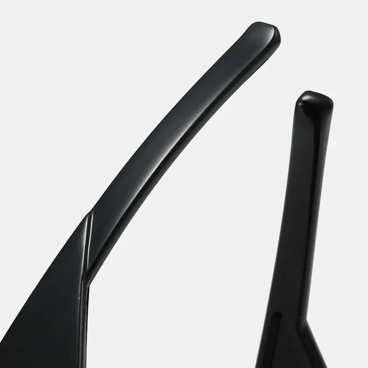 Irregular semi-rimless sunglasses with UV400 protection, offering a unique and stylish design for both men and women