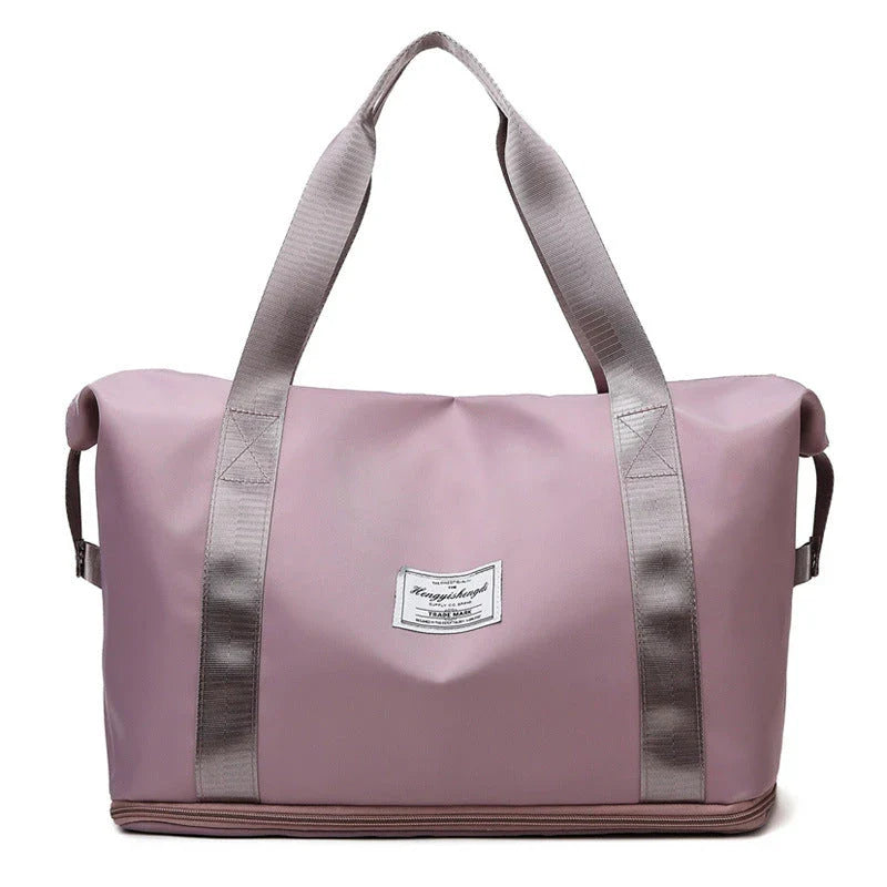 Large capacity travel bag with multiple pockets for fitness, gym, and outdoor activities