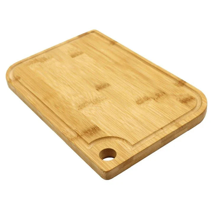 Premium natural bamboo chopping board with a sleek and modern design, providing a durable and scratch-resistant surface for all your food preparation needs.