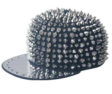 Punk-inspired street hat with pointed metal rivets in various colour combinations, featuring an adjustable and breathable design for versatile wear