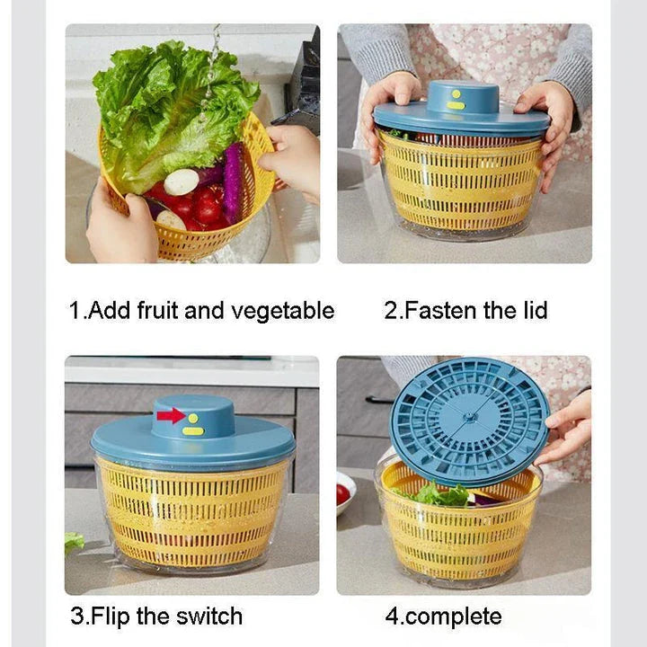 Efficient Electric Vegetable Dehydrator and Salad Spinner with modern design and easy-to-use controls