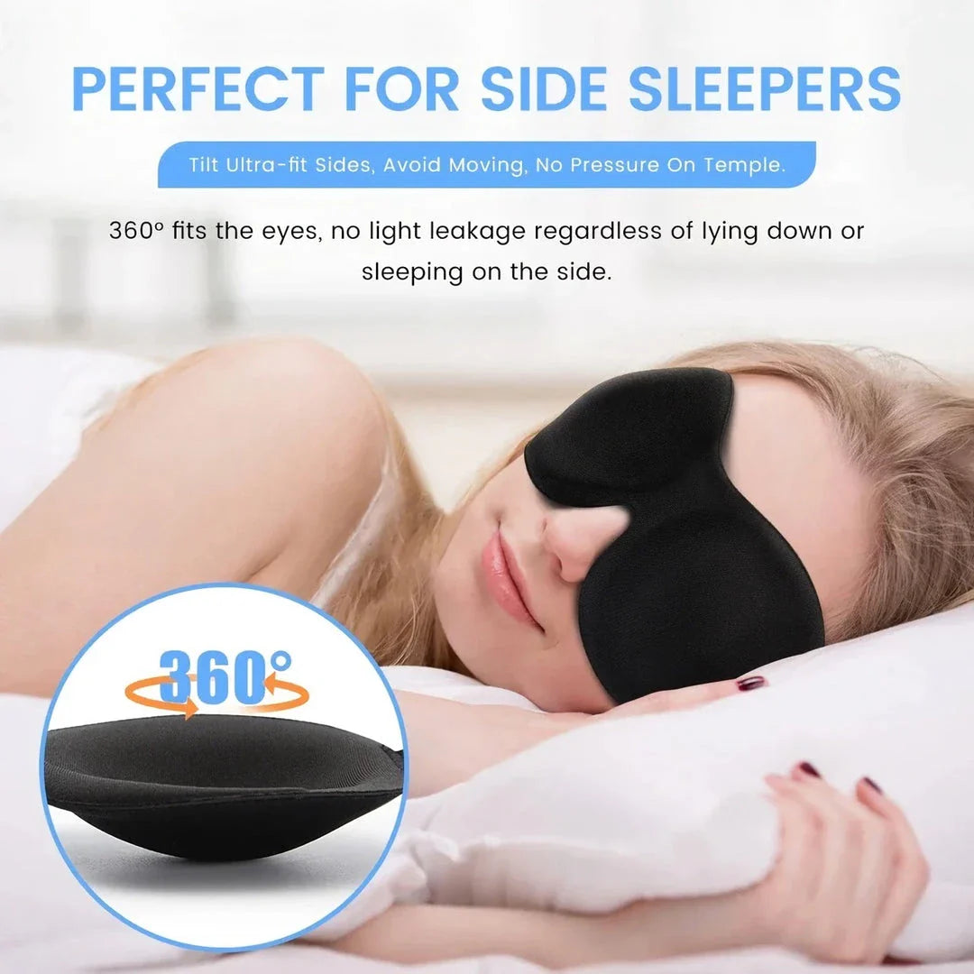 Premium 3D sleeping eye mask with soft, breathable materials and adjustable strap for customised fit