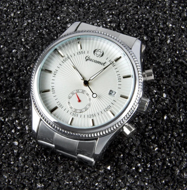 Premium British-made steel-belt business watch with a classic, elegant design