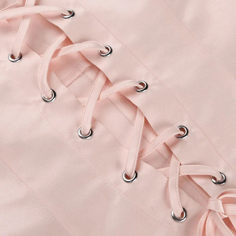 Stylish bow-accented waist back fashion in pink, made with premium polyester for a comfortable and flattering fit.