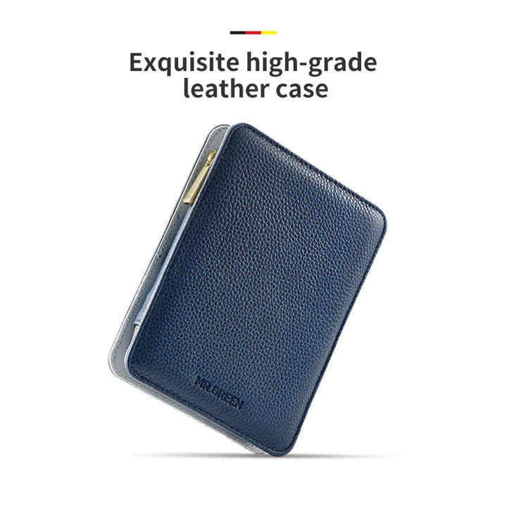 Premium manicure set with surgical-grade stainless steel tools and luxurious leather case