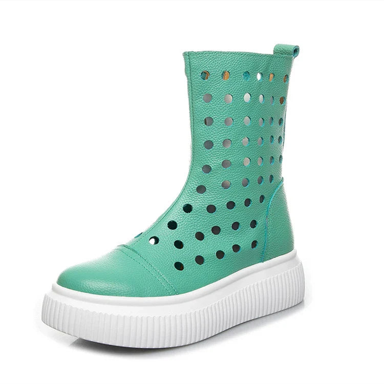 Premium British-crafted genuine leather platform shoes in a variety of colours, designed for fashionable ladies