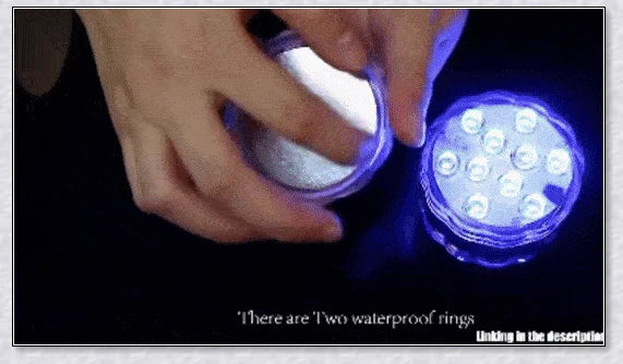 Submersible colour-changing LED pool lights with magnetic and suction cup mounting for easy installation