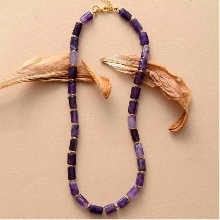 Elegant red natural stone necklace with minimalist design, crafted in the United Kingdom