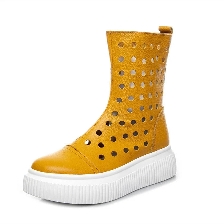 Premium British-crafted genuine leather platform shoes in a variety of colours, designed for fashionable ladies